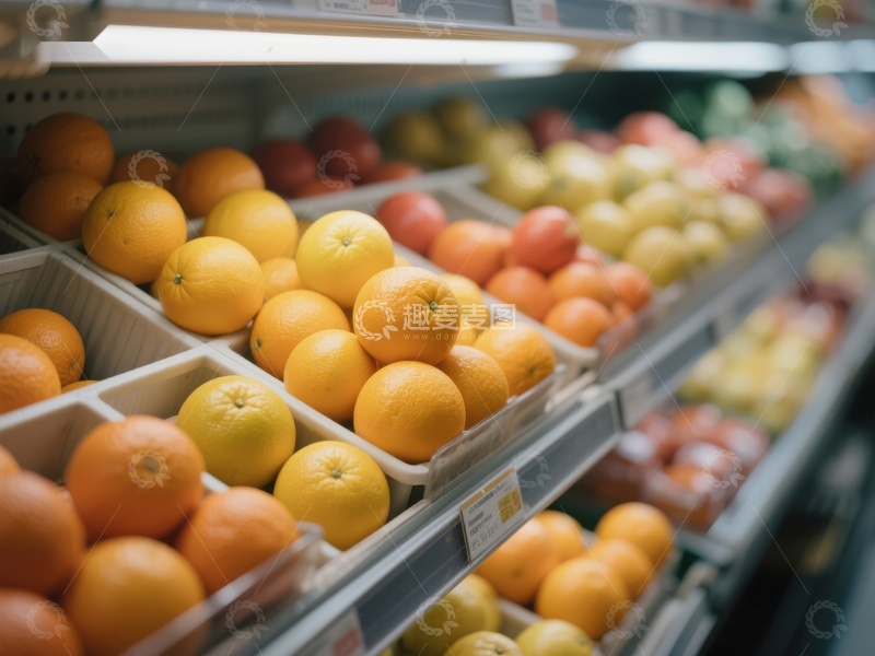 高清大图下载【趣麦麦图】超市水果区陈列