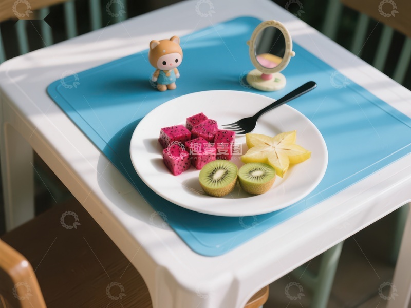 高清大图下载【趣麦麦图】儿童餐桌上的水果拼盘