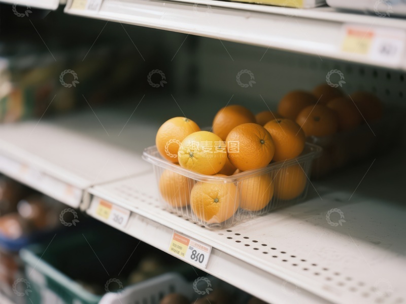 高清大图下载【趣麦麦图】超市货架上的橙子