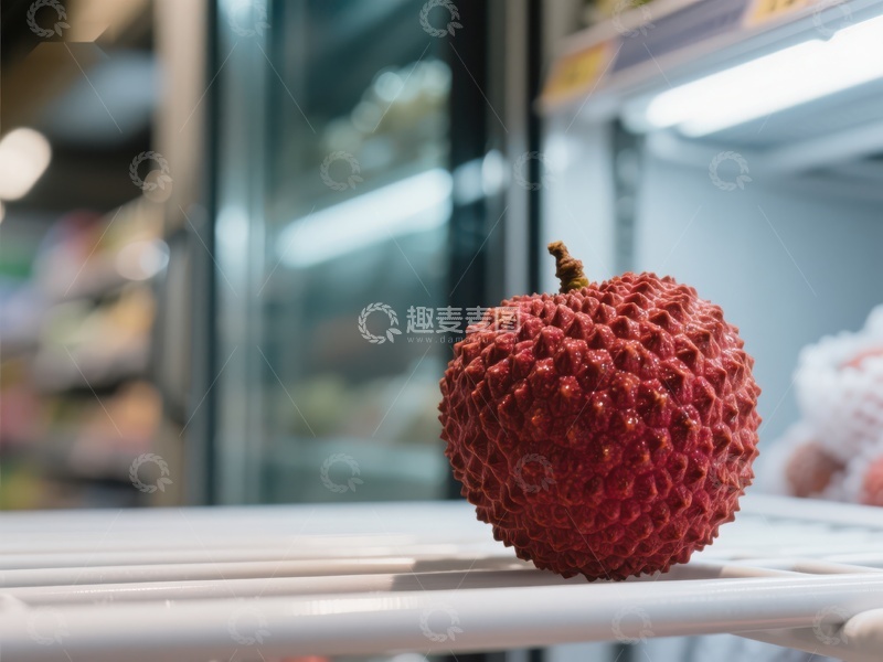 高清大图下载【趣麦麦图】超市货架上的新鲜荔枝
