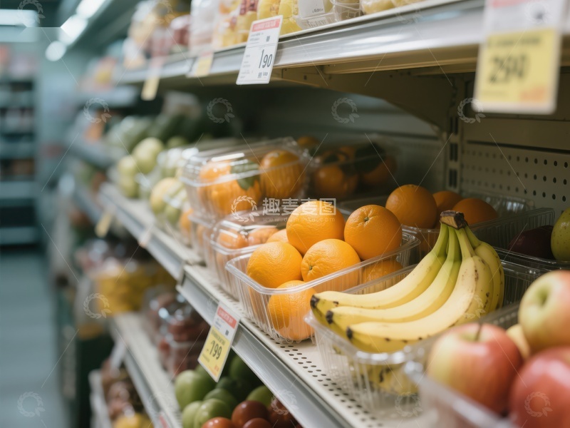 高清大图下载【趣麦麦图】超市水果区陈列