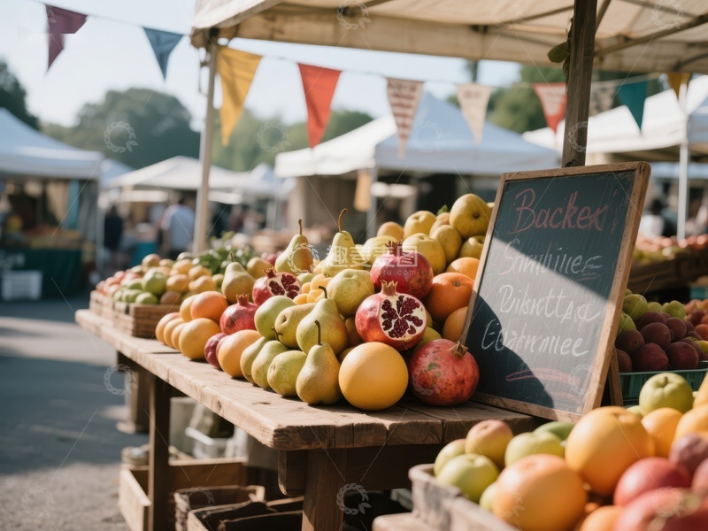 高清大图下载【趣麦麦图】户外市场新鲜水果摊位