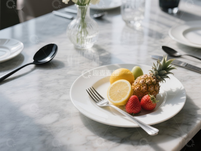 高清大图下载【趣麦麦图】精致餐桌上的水果拼盘