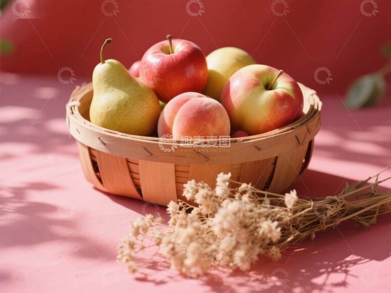 高清大图下载【趣麦麦图】篮子里的苹果和梨