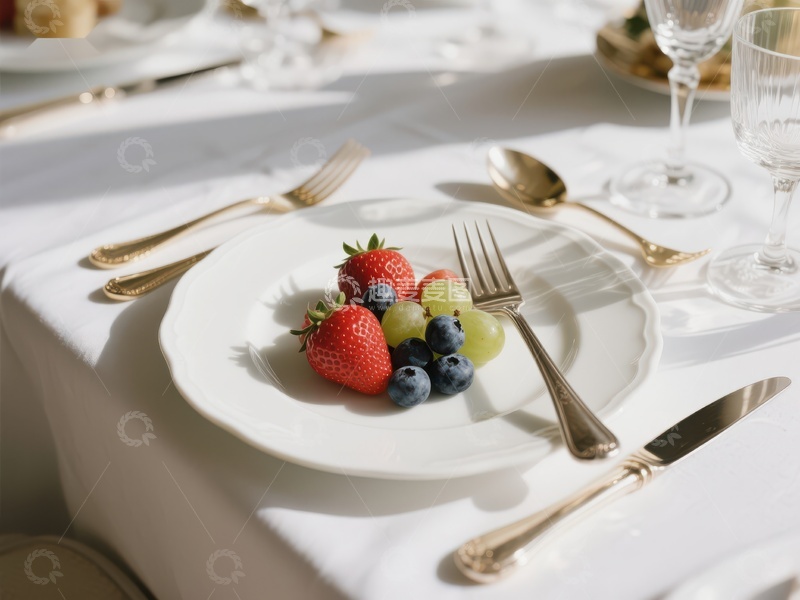 高清大图下载【趣麦麦图】精致餐桌上的水果盘