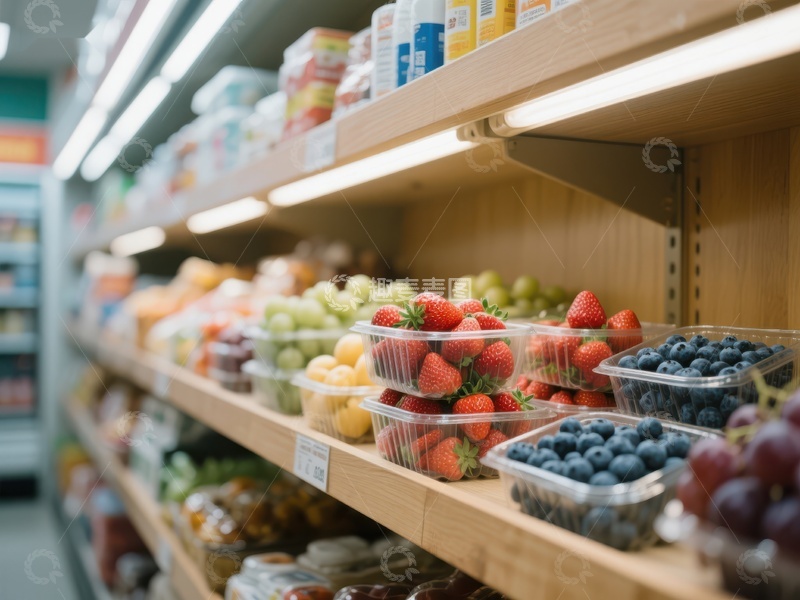 高清大图下载【趣麦麦图】超市货架上的新鲜水果