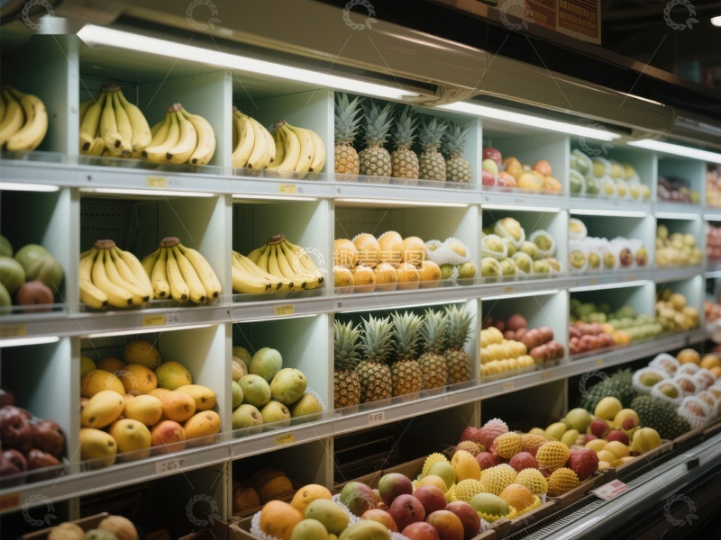高清大图下载【趣麦麦图】超市水果区陈列展示