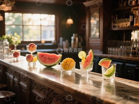 复古酒吧内的水果装饰