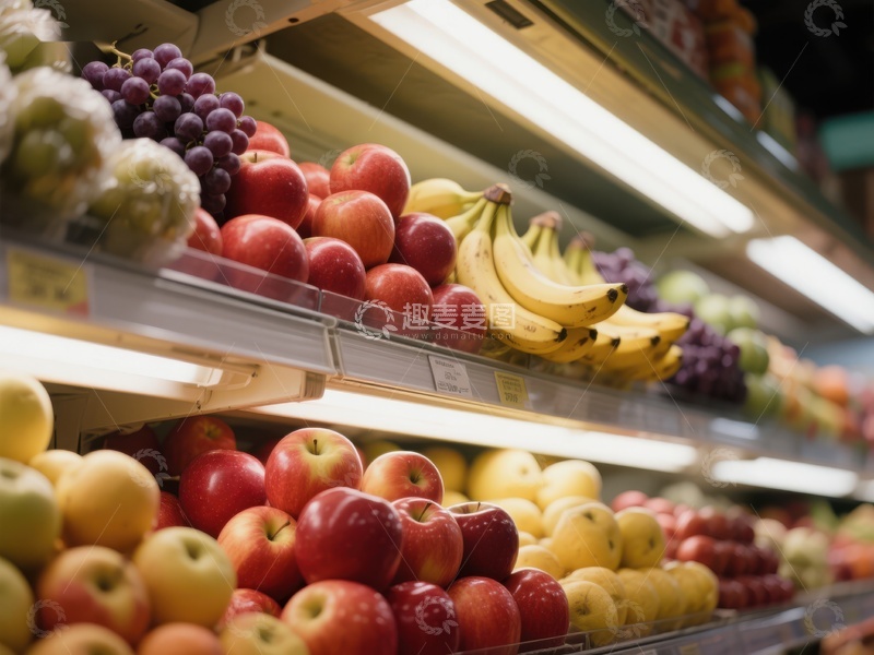 高清大图下载【趣麦麦图】超市货架上的新鲜水果