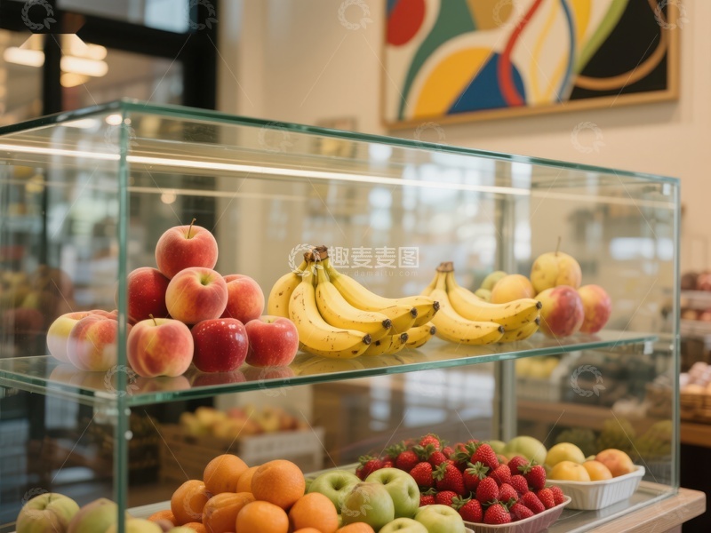 高清大图下载【趣麦麦图】玻璃柜展示新鲜水果