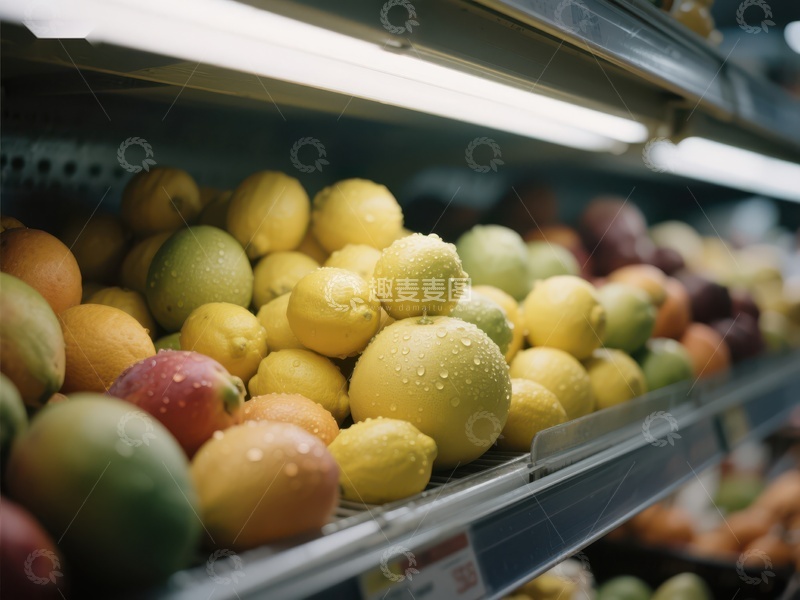 高清大图下载【趣麦麦图】超市货架上的新鲜水果