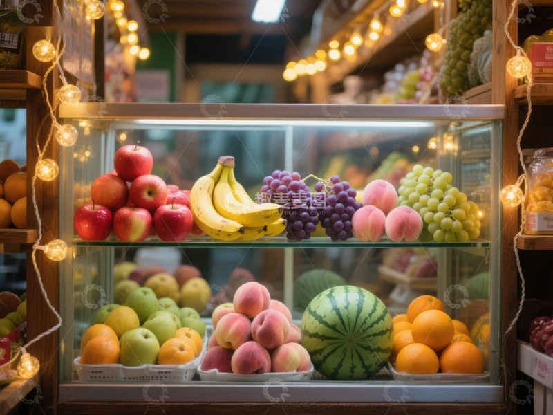 高清大图下载【趣麦麦图】水果摊位展示新鲜多样的水果