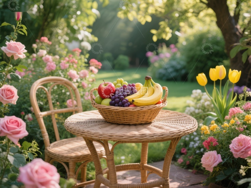高清大图下载【趣麦麦图】花园里的水果篮