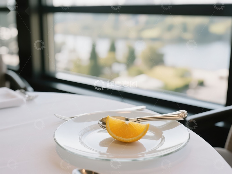 高清大图下载【趣麦麦图】窗边餐桌上的柠檬片