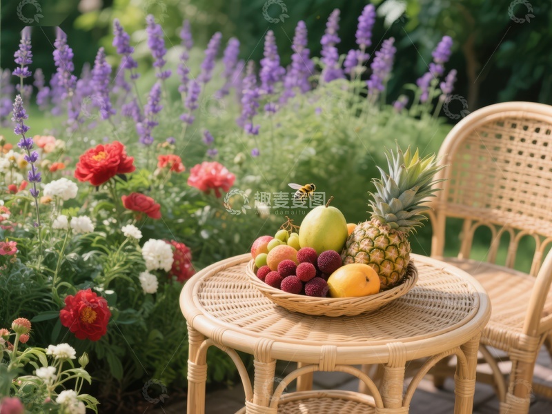 高清大图下载【趣麦麦图】花园中的水果与鲜花