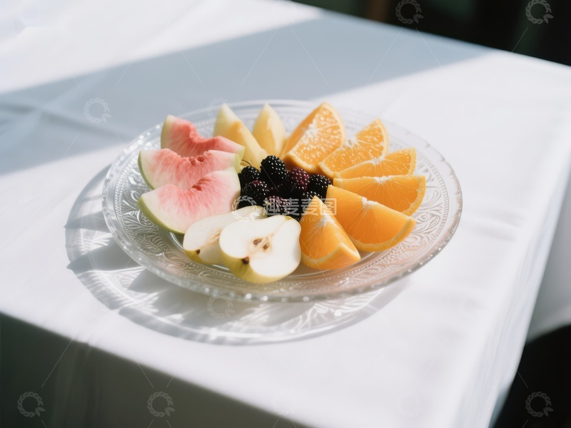 高清大图下载【趣麦麦图】新鲜水果拼盘，色彩缤纷