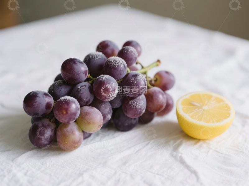高清大图下载【趣麦麦图】葡萄与柠檬的静物组合