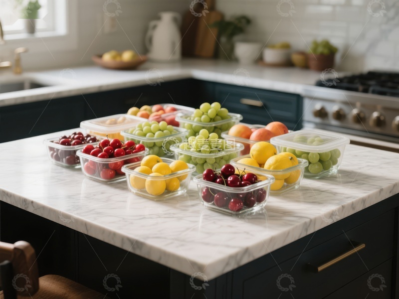 高清大图下载【趣麦麦图】厨房岛台上的新鲜水果