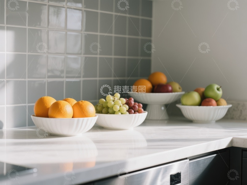 高清大图下载【趣麦麦图】厨房台面摆放的水果盘