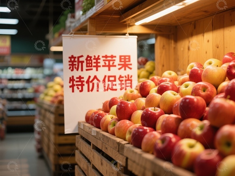 超市新鲜苹果特价促销