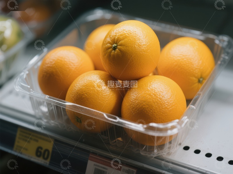 高清大图下载【趣麦麦图】超市货架上的橙子