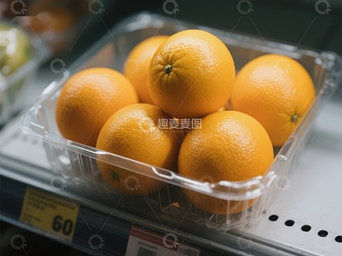超市货架上的橙子