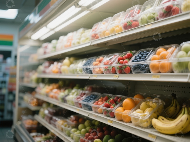 高清大图下载【趣麦麦图】超市货架上的新鲜水果