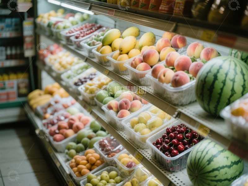 高清大图下载【趣麦麦图】超市水果区陈列展示
