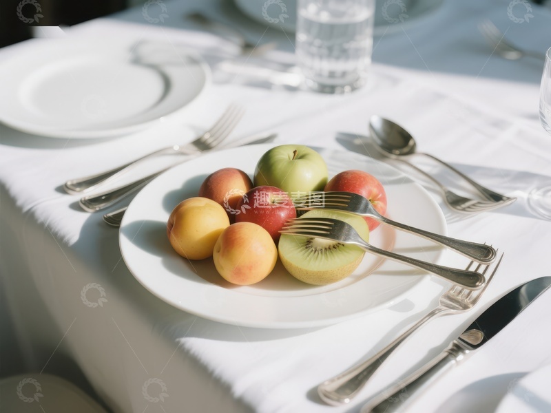 高清大图下载【趣麦麦图】精致餐桌上的水果盘