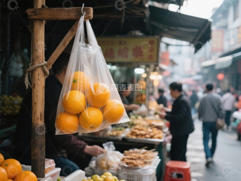 市场摊位上的新鲜橙子