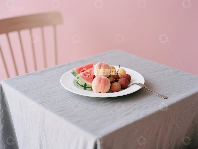 高清大图下载【趣麦麦图】桌上摆放的水果拼盘