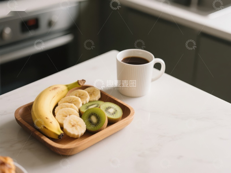高清大图下载【趣麦麦图】早餐水果与咖啡