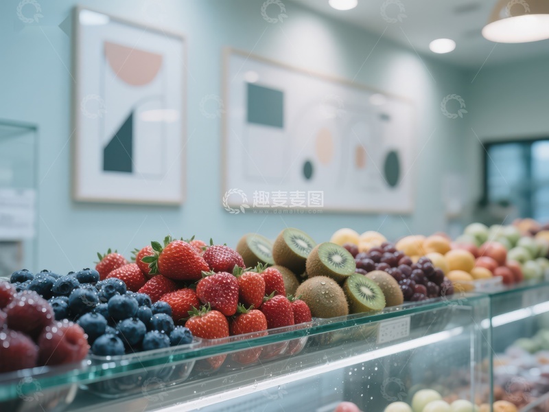 高清大图下载【趣麦麦图】新鲜水果陈列柜展示