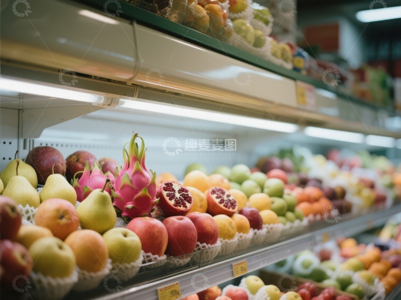 高清大图下载【趣麦麦图】超市水果陈列架