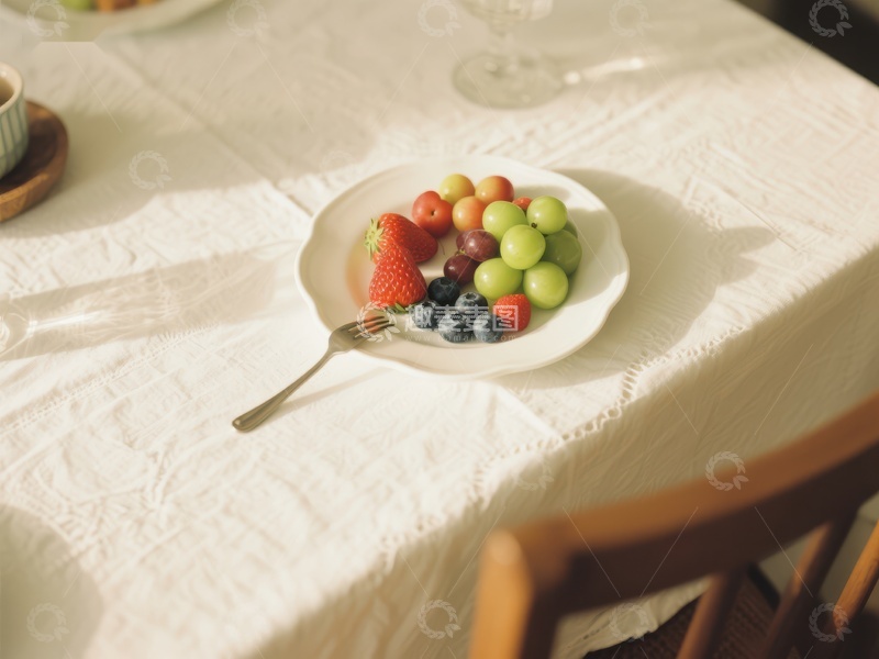 高清大图下载【趣麦麦图】桌上摆放的多彩水果盘