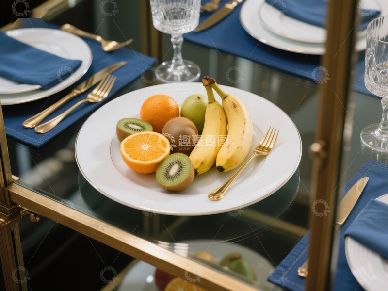 高清大图下载【趣麦麦图】精致餐桌上的水果盘