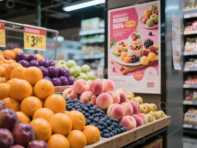 高清大图下载【趣麦麦图】超市水果区展示新鲜水果