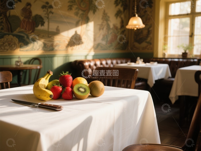 高清大图下载【趣麦麦图】餐厅餐桌上的新鲜水果