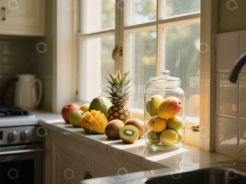 高清大图下载【趣麦麦图】窗边水果静物