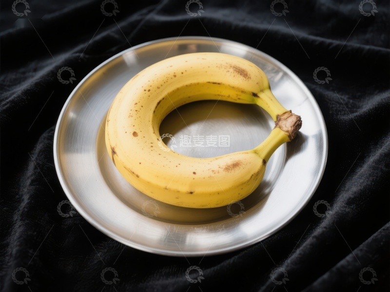 高清大图下载【趣麦麦图】盘中弯曲香蕉的独特造型