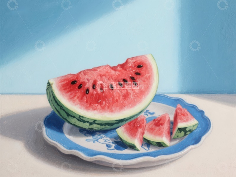 高清大图下载【趣麦麦图】切开的西瓜与果块