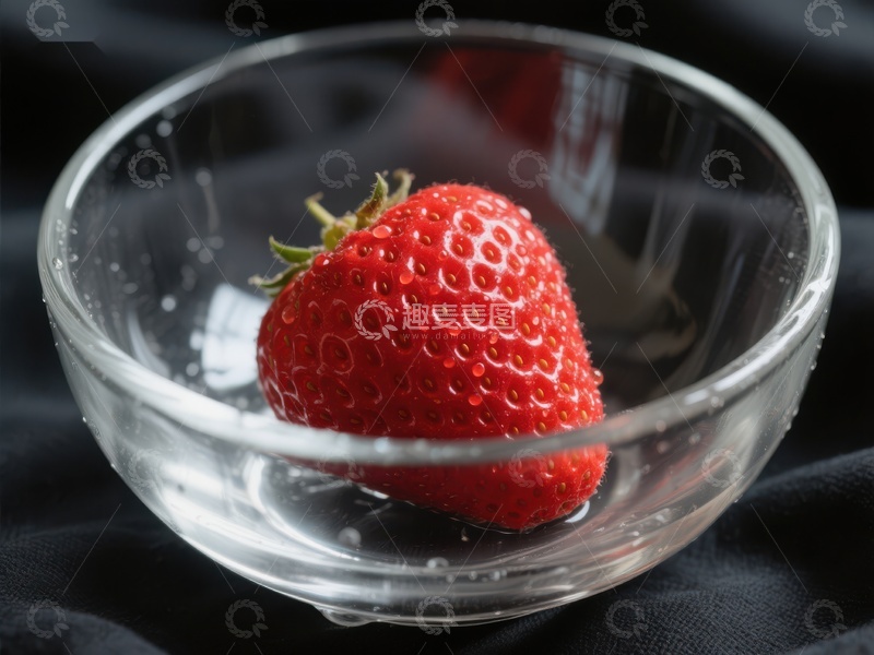 高清大图下载【趣麦麦图】透明碗中的新鲜草莓