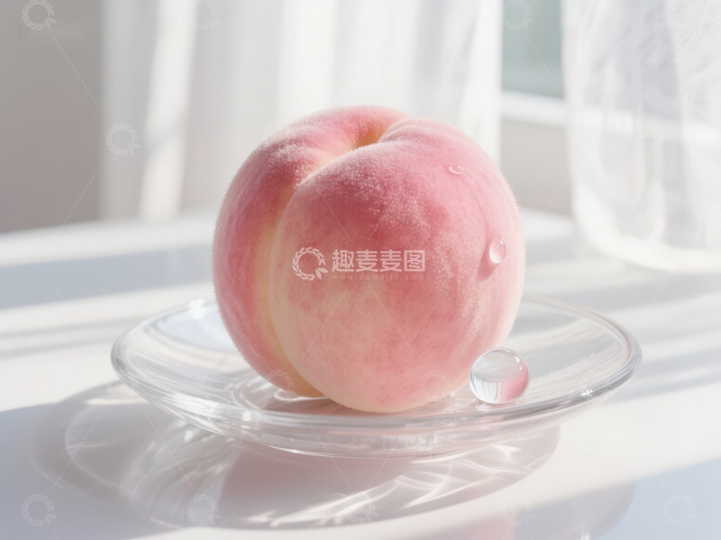 高清大图下载【趣麦麦图】-阳光下的新鲜桃子