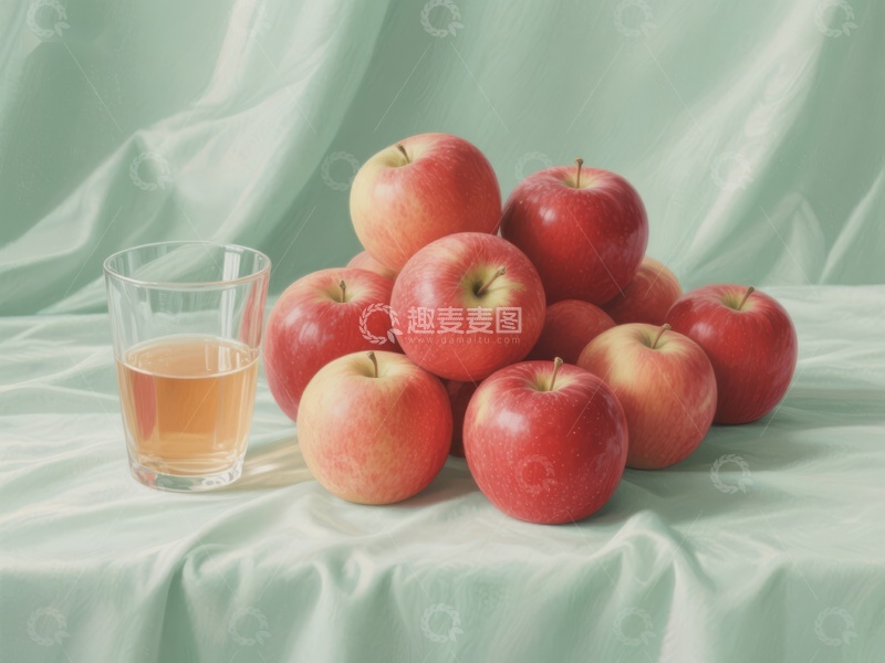 高清大图下载【趣麦麦图】苹果与果汁的清新组合