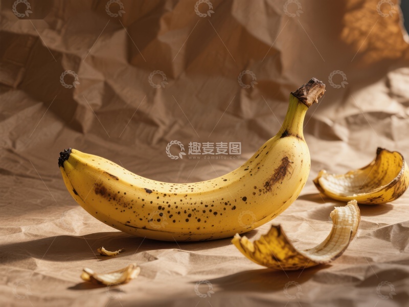 高清大图下载【趣麦麦图】斑点香蕉与剥落果皮