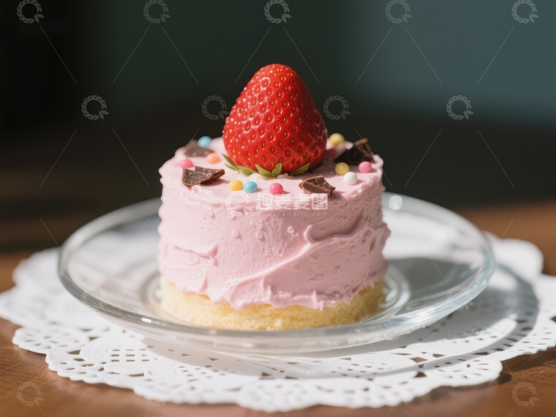 高清大图下载【趣麦麦图】草莓奶油小蛋糕
