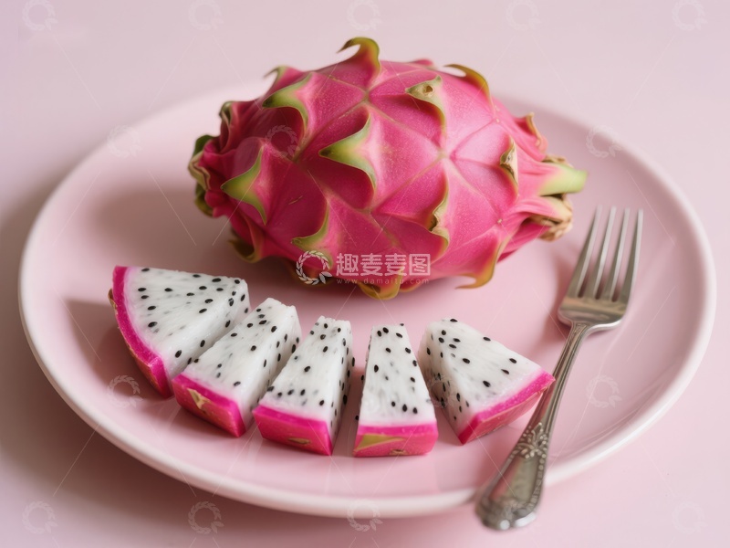 高清大图下载【趣麦麦图】切片火龙果与整果展示