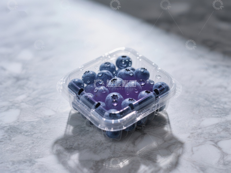 高清大图下载【趣麦麦图】透明盒装新鲜蓝莓