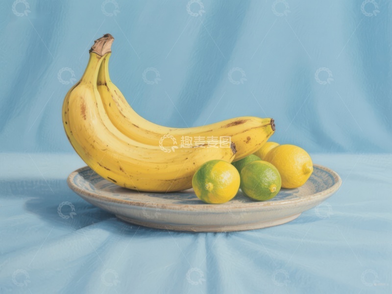 高清大图下载【趣麦麦图】香蕉与柠檬静物图