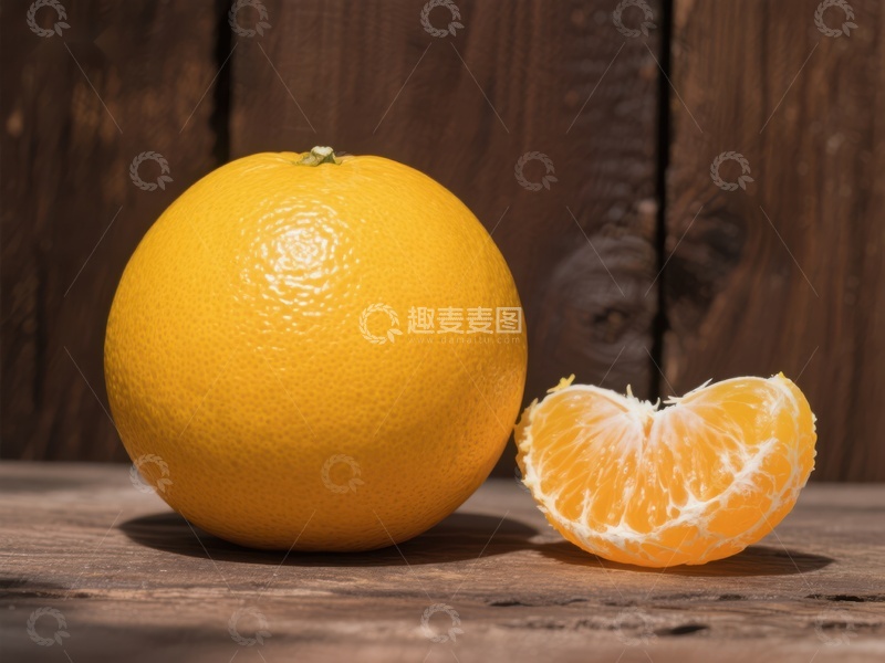 高清大图下载【趣麦麦图】新鲜橙子与切片展示